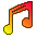 Animated music note
